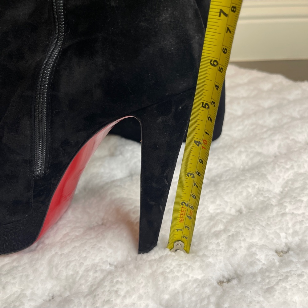 Christian Louboutin Black Heeled Boots with Red Soles - Picture 14 of 15